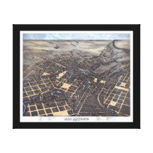 San Antonio TX Panoramic Map DIGITALLY REMASTERED Canvas Print