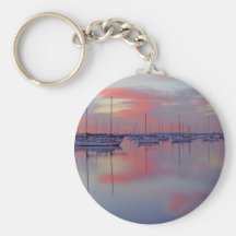 San Diego Bay Seen From The Airport Side At Sunris Key Chain