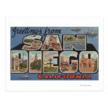 San Diego, California - Large Letter Scenes Post Cards