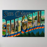 San Diego, California - Large Letter Scenes Posters