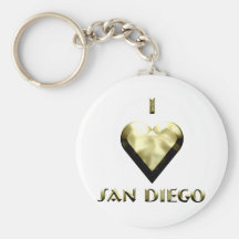 San Diego -- Shimmering Gold Keychains