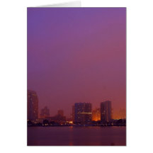 San Diego Skyline On A Foggy Morning Cards