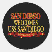 San Diego Welcomes USS San Diego Sticker