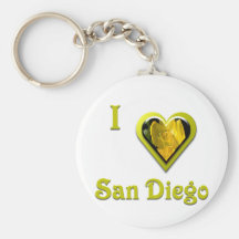 San Diego -- with Yellow Flower Key Chain