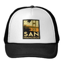 San Francisco Art Deco Travel Poster Hat