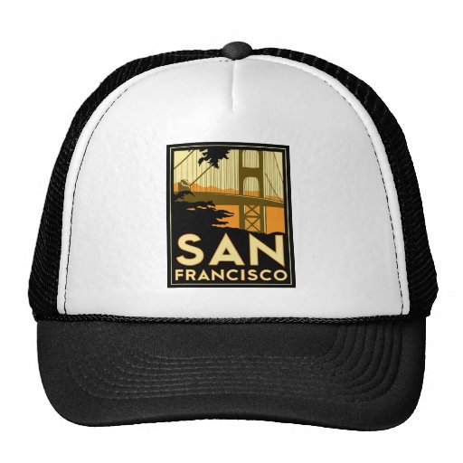 San Francisco Art Deco Travel Poster Hat