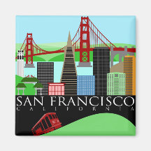 San Francisco Skyline Illustration Magnet