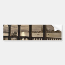 San Georgio from Doges' Palace by moonlight, Venic Bumper Stickers