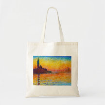 San Giorgio Maggiore at Dusk  Claude Monet Canvas Bag