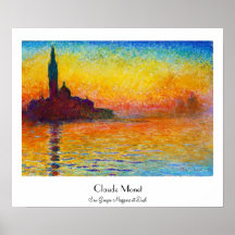 San Giorgio Maggiore at Dusk  Claude Monet Print