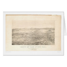 San Jose, CA. Panoramic Map 1869 (1559A) Greeting Cards