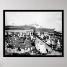 San Juan, Puerto Rico Cemetary 1894 Print