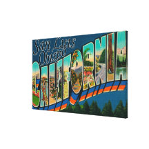San Luis Obispo, California - Large Letter Scene Stretched Canvas Prints