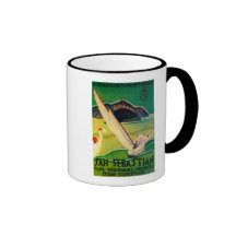 San Sebastian Vintage PosterEurope Mugs