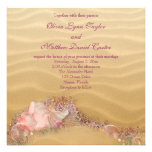 Sand Beach Seashells Beach Wedding Invitation
