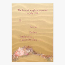 Sand Beach Seashells Beach Wedding RSVP invitations