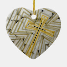 Sand Cross on Pebbles. Ornaments