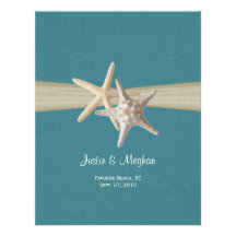 Sand Dollar and Starfish Burlap Reception Announcement