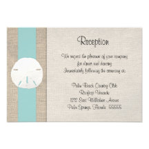 Sand Dollar Beach Wedding Reception Invitation Car