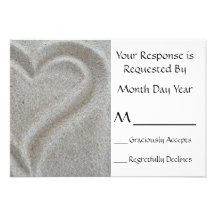 Sand Heart RSVP Card Personalized Invitation