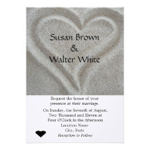 Sand Heart Wedding Invitation