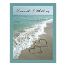 Sand Hearts~ Beach Destination Wedding Invitation