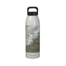 Sand Hearts on the Beach Reusable Water Bottles