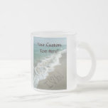 Sand Writing on the Beach, I Love You Mug