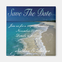 Sandy Beaches Save the Date Magnet