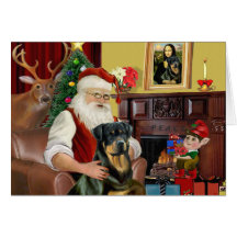 Santa At Home - Rottweiler 3 Card