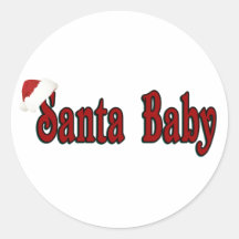 Santa Baby Round Stickers