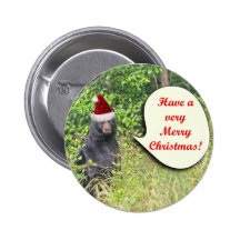 Santa Bear Wishing You a Merry Christmas Buttons