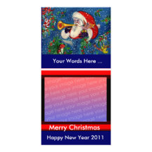 SANTA  BUGLER / CHRISTMAS NIGHT PERSONALIZED PHOTO CARD