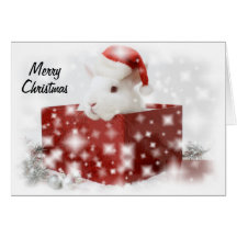santa bunny christmas card