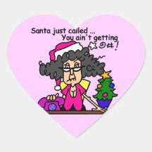 Santa Called Heart Stickers