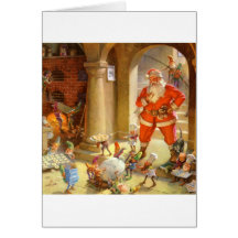 Santa Checks In With His Cookie Baking Elves Greeting Card