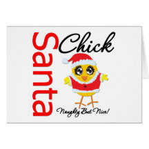 Santa Chick Naughty But Nice Greeting Card