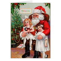 Santa Christmas Card With Matching Postage