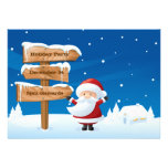 Santa Christmas Holiday Party Invitation Card