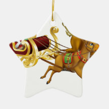Santa Christmas Sled Christmas Ornaments