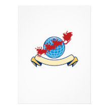 Santa Claus Christmas Globe Reindeer Invitations