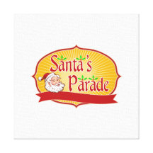 Santa Claus Christmas Parade Retro Canvas Prints