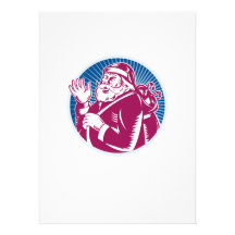 Santa Claus Father Christmas Retro Personalized Announcement