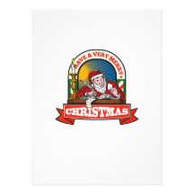 Santa Claus Father Christmas Writing Letter Invitations