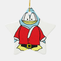 Santa Claus Gito the Penguin Christmas Tree Ornaments