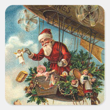 Santa Claus in Airship Sticker