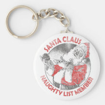 Santa Claus Naughty List Member Key Chains