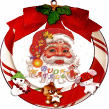 Santa Claus Ornament Photo Sculptures