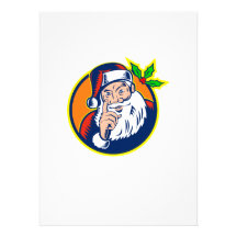 Santa Claus Pointing Finger Retro Custom Invites