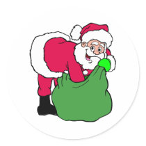 Santa Claus Reaches Into Pack